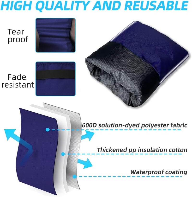 zenicham Thickened Outdoor Faucet Cover Socks for Winter Freeze Protection,Reusable Water Spigot Covers Winter Insulated Larger Size 12'' H x 8'' W,Hose Bib Covers with Reflective Strips,2 Pack(Blue) - Image 3
